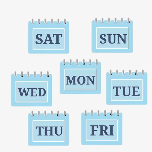 关键词 : 星期一,星期二,星期三,日历