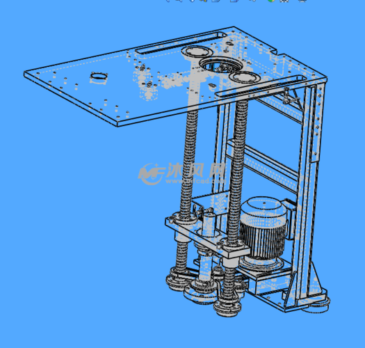 电机双丝杠升降台模型
