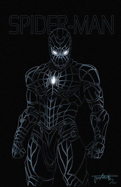 【板绘】钢铁蜘蛛侠 iron spider man|插画|商业插画