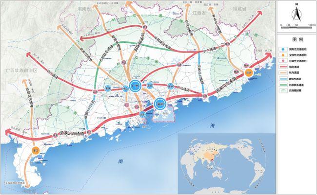 大湾区12312交通圈 《广东省国土空间规划(2021-2035)》提出,打造