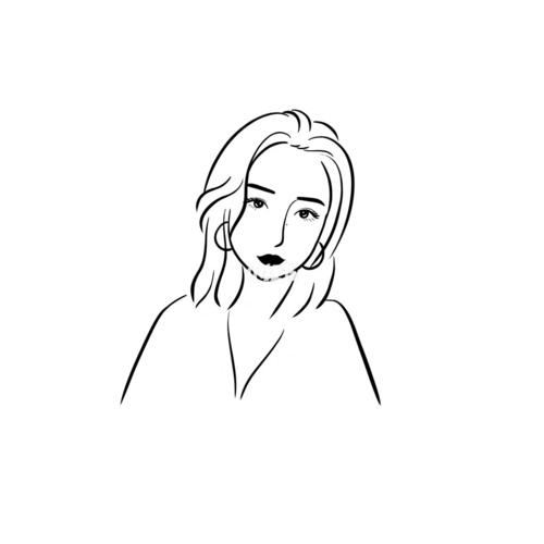 女生头像网红头像简约时尚线条个性头像欣赏_时尚_ins