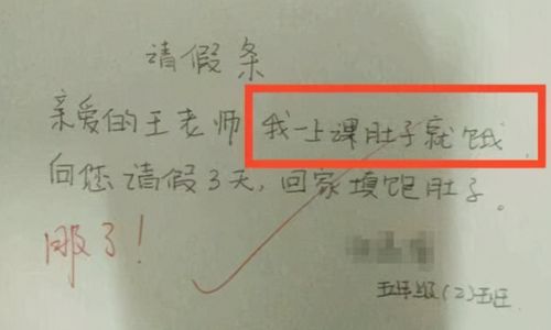 小学生请假条火了老师读一遍想笑读两遍想哭