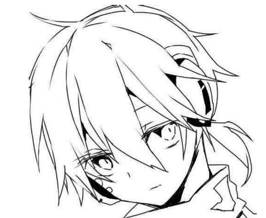 铅笔画帅哥漫画素描-帅气的男孩