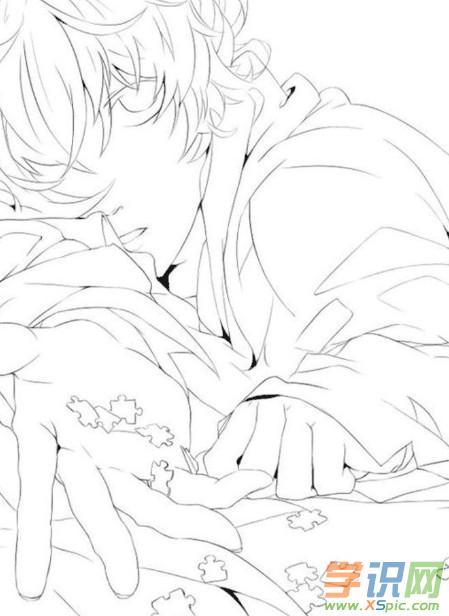 简单铅笔画漫画人物男孩图片