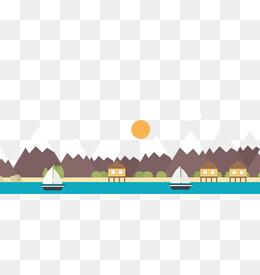 "山川河流矢量图"