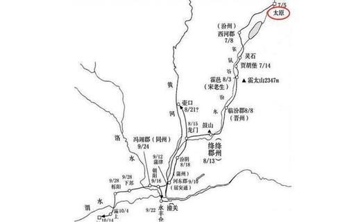 李渊起兵示意图