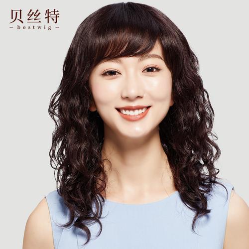 假发女长发时尚大波浪长卷发妈妈款真发蓬松逼真气质中老年假发套