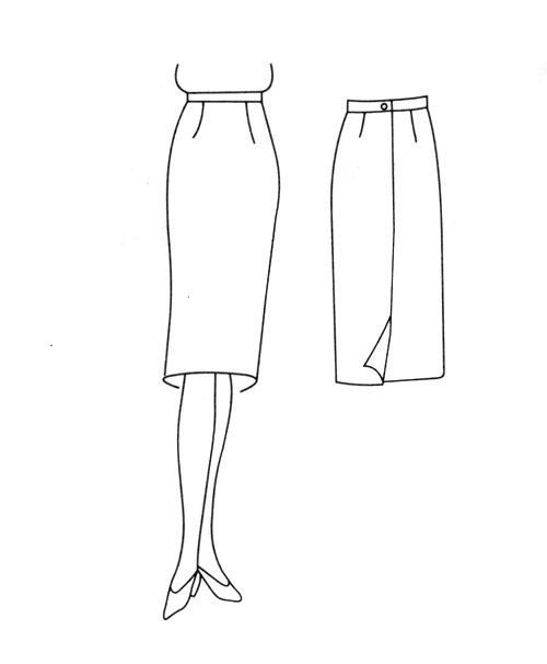 西装裙款式图