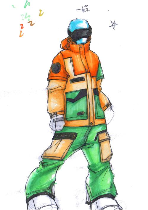 滑雪服手绘