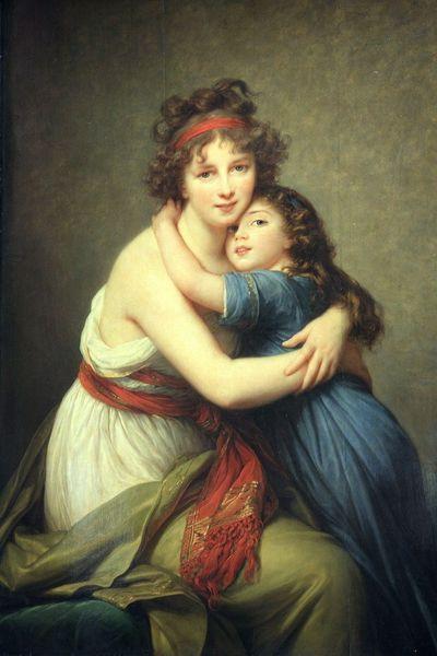 法国著名女画家伊丽莎白-路易丝-维热-勒布伦的代表作品《画家和她的