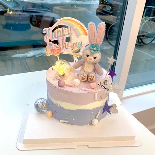 毛绒星黛露兔子史黛拉兔网红生日蛋糕装饰玩具摆件烘焙配件插件