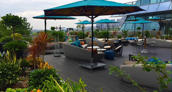 曲江w酒店户外休闲区软装与植物配置
