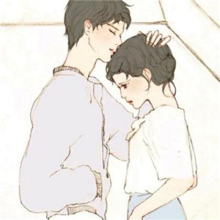 彩绘情侣头像一男一女韩国插画甜蜜情侣头