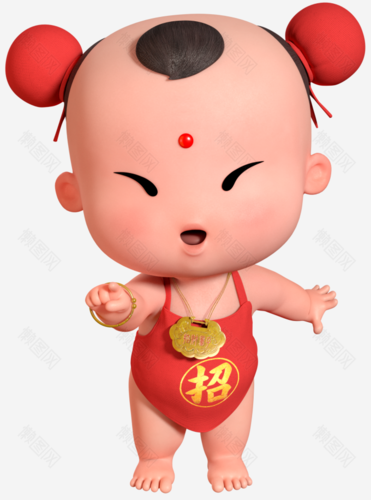 招财童子福娃吉祥q版国漫动漫喜庆发现图片尺寸1379
