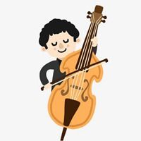 大提琴卡通少女头像_微信头像图片大全