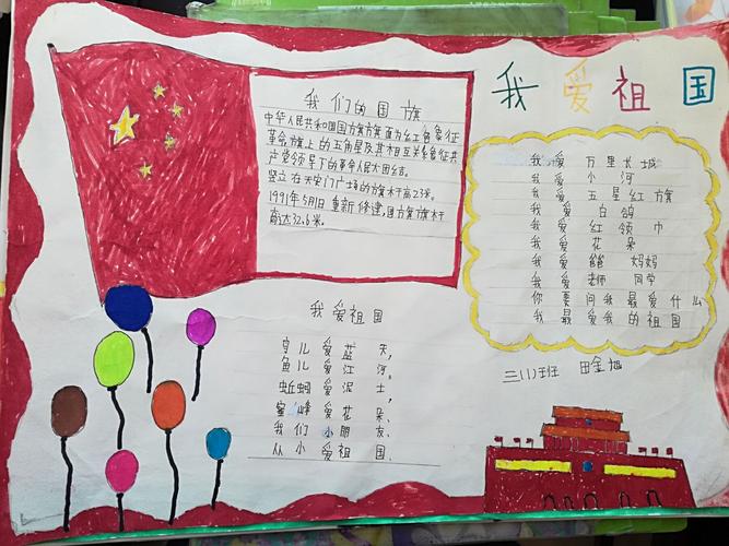 平远镇第二小学三年级"我爱祖国"手抄报比赛简报