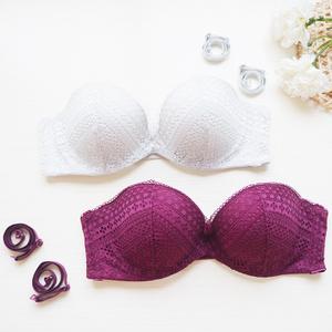 二分之一小胸ab杯蕾丝性感半杯文胸薄款聚拢贴身婚纱礼服隐形内衣