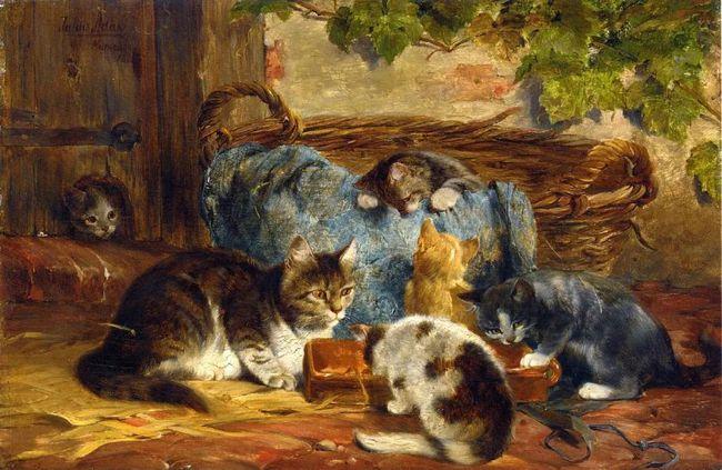 德国画家juliusadam油画笔下的猫系列作品欣赏