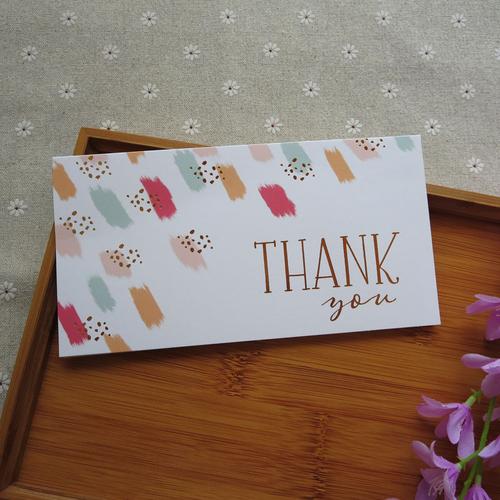 感恩节贺卡长方形卡片感谢生日商务1702简约节日通用贺卡祝福定制