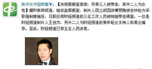 央视郭振玺案另有三人被带走其中二人为女性