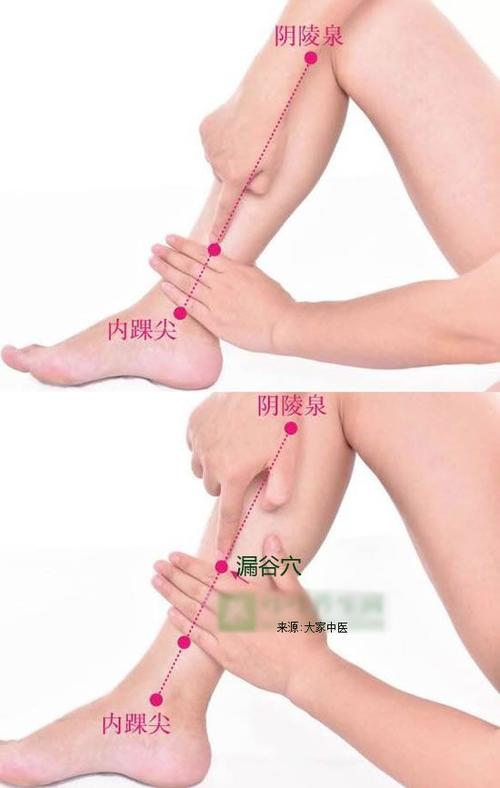 漏谷的准确位置图_漏谷穴位位置图-咔咔养生网