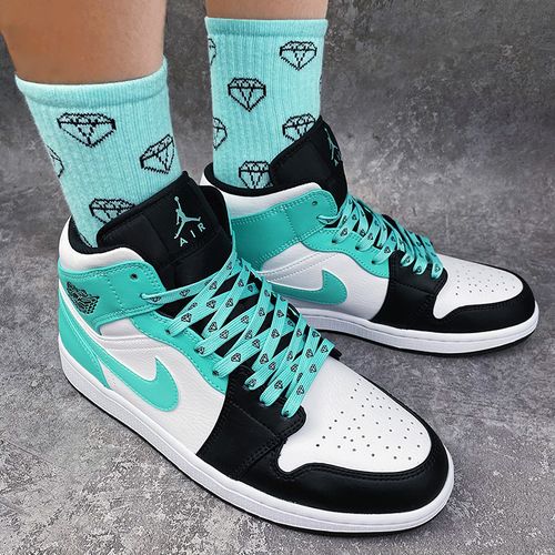乖薰仙女原创适配nikeaf1空军一号dunkaj1蒂芙尼绿钻石鞋带绳