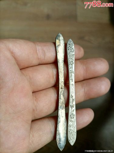 清代银发簪两支