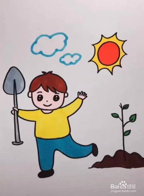 幼儿小班植树节简笔画