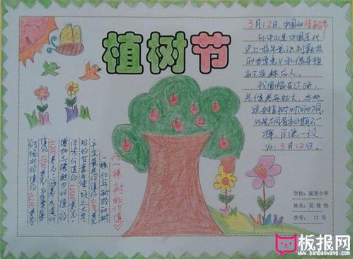 2018年植树节手抄报图片护绿小使者