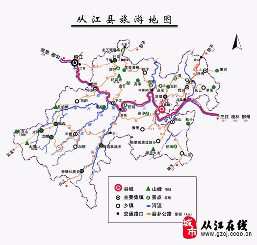 从江县旅游地图