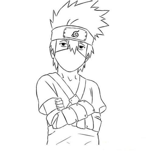 卡通卡卡西简笔画 火影忍者简笔画