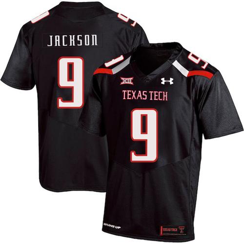 ncaa texas tech red raiders 9 branden jackson black college