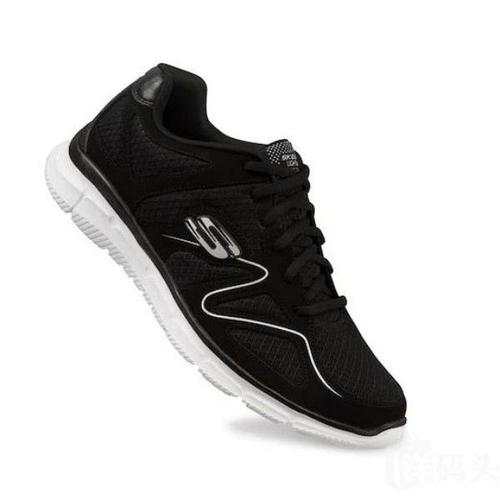 斯凯奇skechers新款男鞋 运动鞋 黑色 舒适透气记忆棉