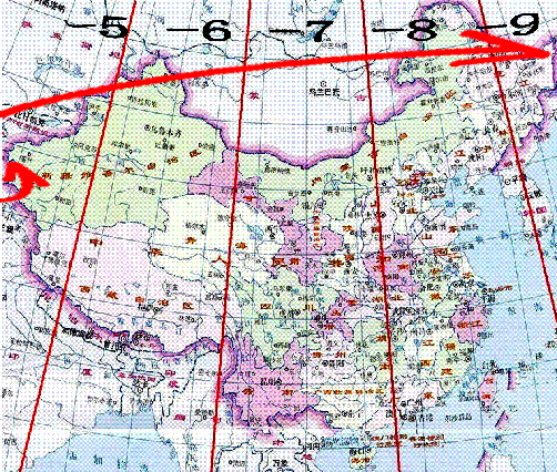 中国总共有跨越了多少个时区