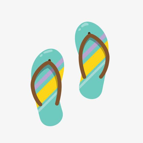 彩色线条装饰人字拖