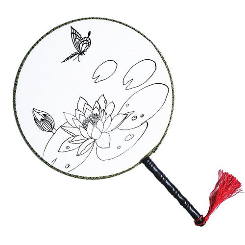 工笔画扇子圆形团扇面熟绢空白绘画书法写字加矾胶不晕色宣纸芭蕉