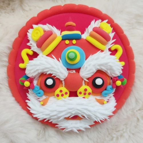 超轻粘土作品    醒狮_粘土_超轻粘土_兴趣爱好_手工