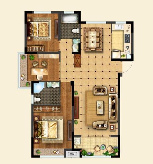 新威龙门悦府|128㎡三室户型赏析 宽景阳台体验无限诗和远方