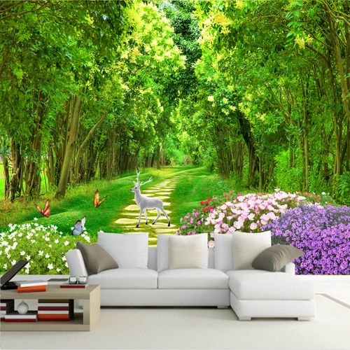 3D风景图片大全 植物,3D风景图片大全 背景 壁纸平面墙贴壁j画竹子自粘绿色墙贴画大自然植物花卉客厅3d风景