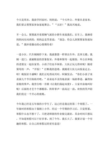 五年级寒假日记范文7篇doc9页