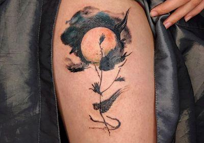 26张漂亮的水彩泼墨纹身图案