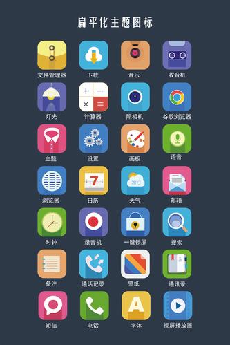 扁平化主题图标