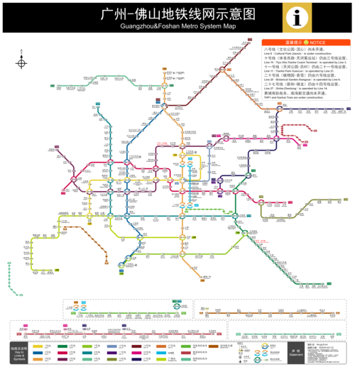 【自制】2020年备胎版广州-佛山地铁线网示意图