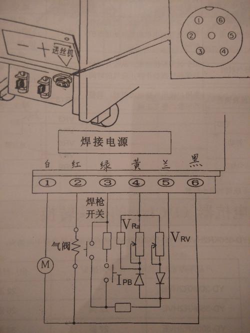 松下气保焊机与机头接线电路图