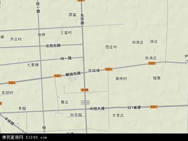 中国江苏省徐州市丰县凤城镇地图(卫星地图)