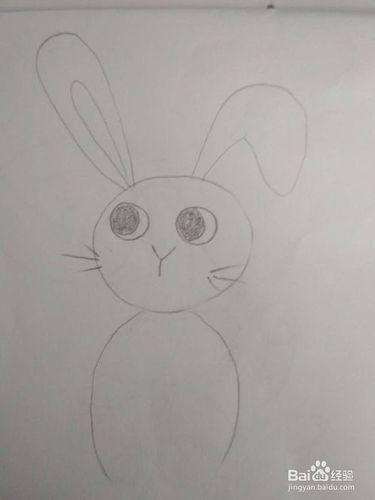 一个小小的"y"字就好了 5 接着我们给小兔子画上圆圆的眼睛,注意眼睛