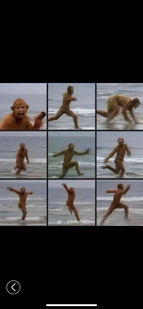 求一张孙悟空在海边跑的九宫格高清无水印图