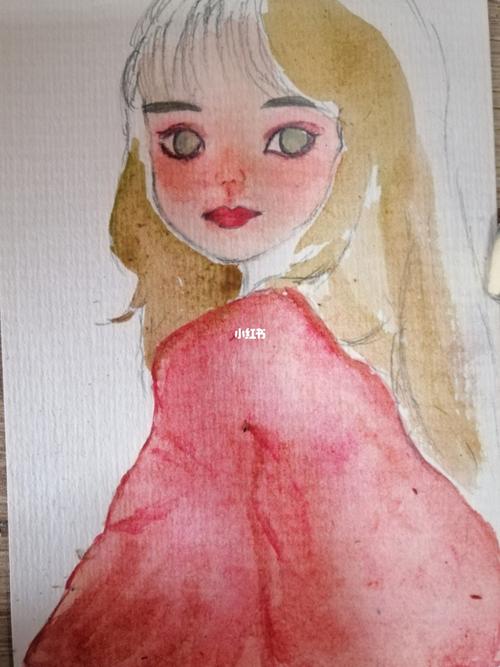 水彩小画练习09可爱女孩附过程图