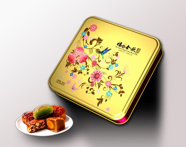 正方形月饼盒,四个六个装月饼铁盒