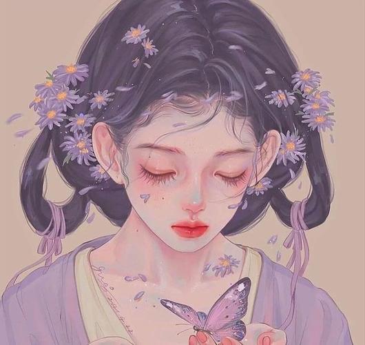 精致女生手绘动漫头像很纯欲风